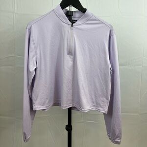 Bad Birdie Crop Purple Quarter Zip Womens Size Small